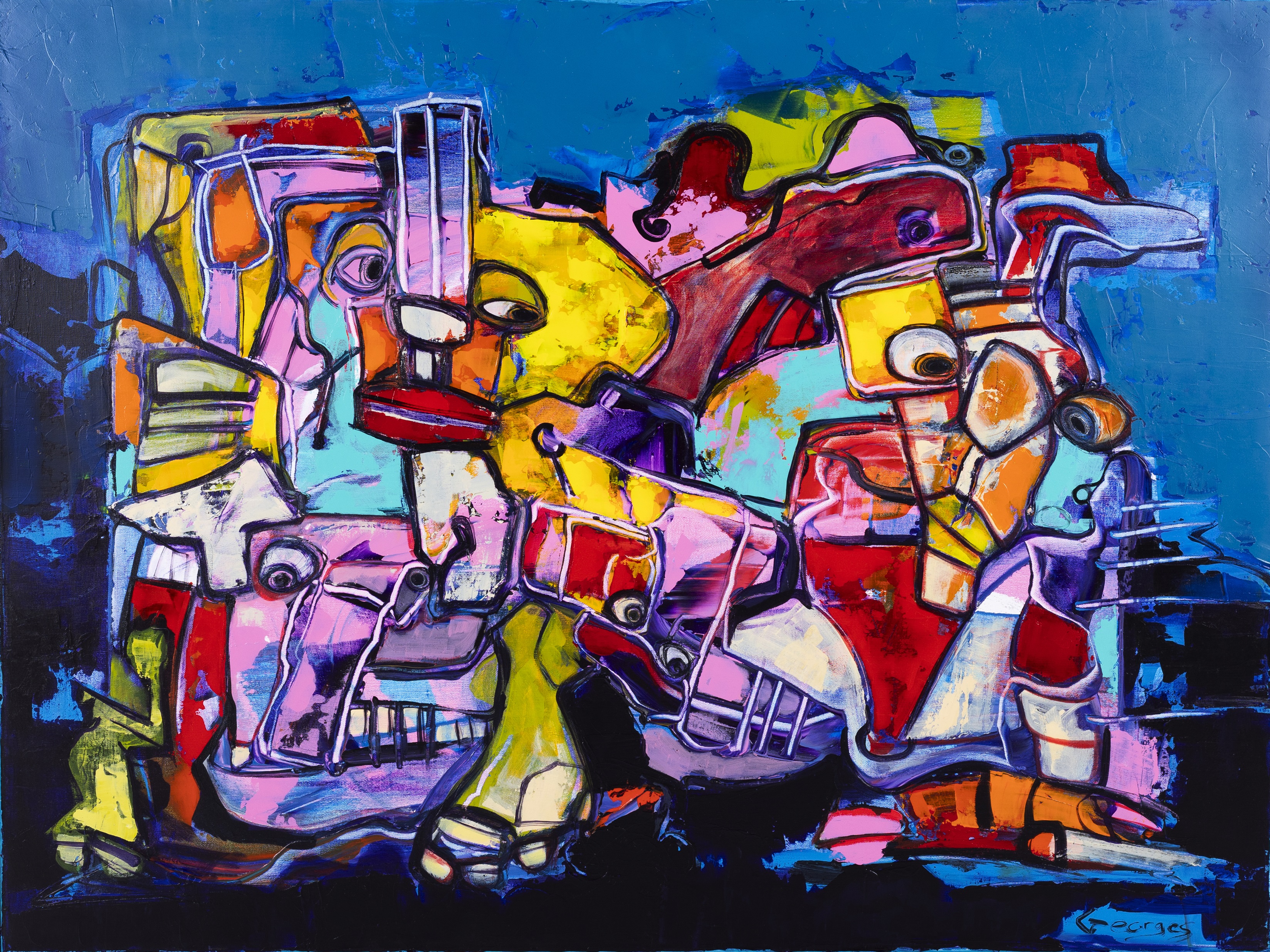 SOLO EXHIBITION WITH PAINTINGS AND SCULPTURES